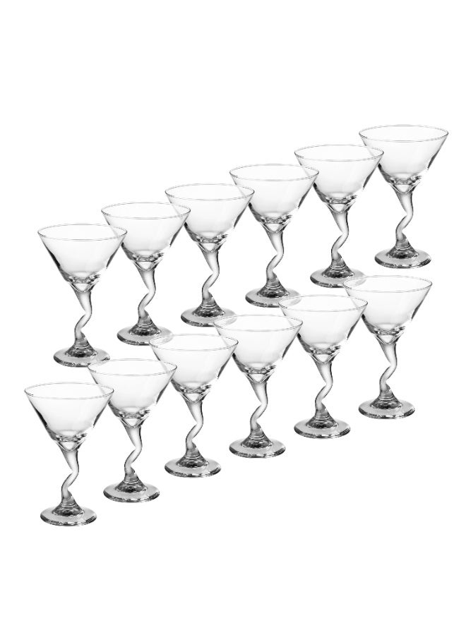 LIBBEY 🍏 Libbey Twisted Design Glass Cocktail Set – 12 Elegant Glasses | Diameter 11 cm – Height 17 cm - Image 5